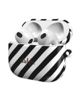 Twilight Earbuds Case glossy AirPods Case with black and white stripes