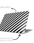 Twilight MacBook Case featuring black and white stripes on matte background.