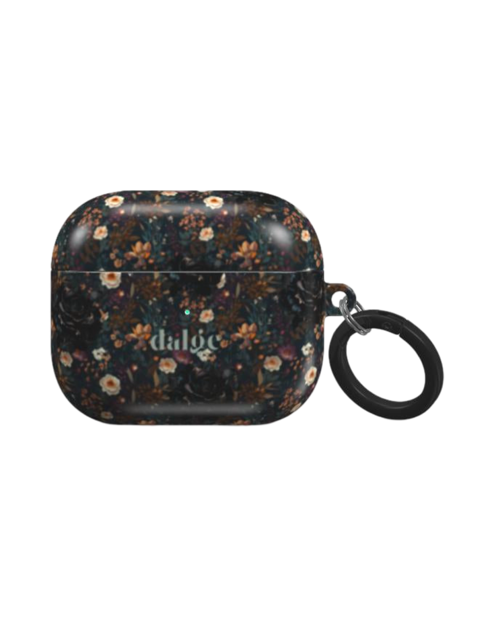 Mysterious Garden Earbuds Case featuring glossy dark floral design on AirPods giving artistry and full coverage at the same time.