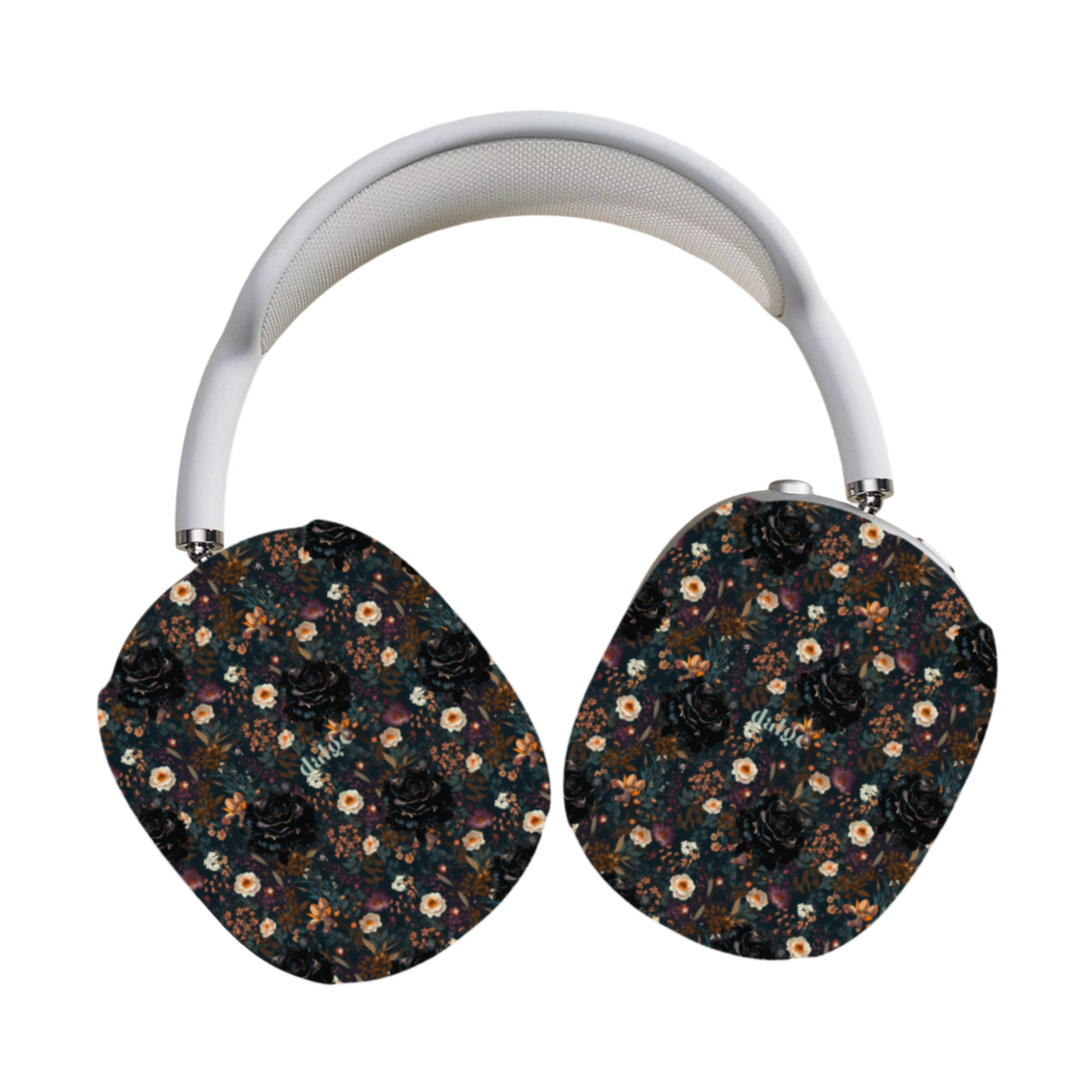 Mysterious Garden  Max Cases featuring dark floral designs for an artistic and stylish coverage of AirPods Max.