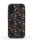 Mysterious Garden Tough Phone Case | Stylish & Durable Phone Protection featuring dark floral designs covering the phone in artistry and style.