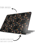 Mysterious Garden Laptop Case featuring matte dark floral design to full cover your MacBook in an artistic stylish way protecting it against falls and scratches .