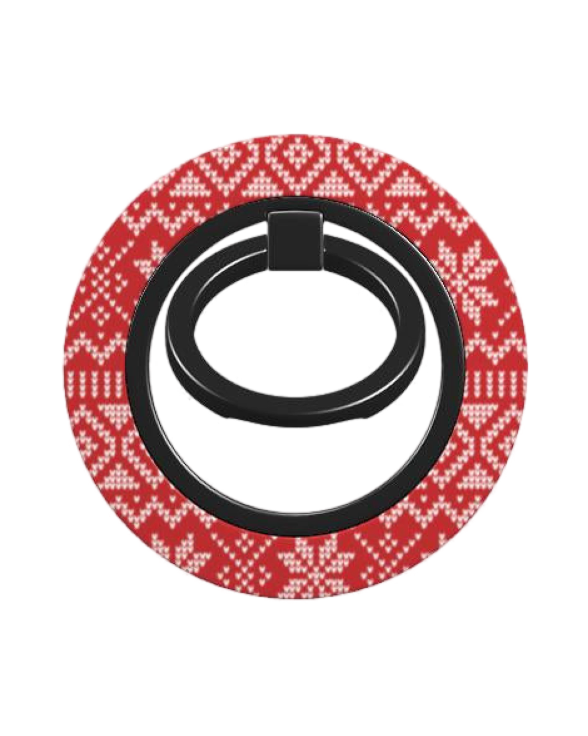 My Ugly Sweater Phone Ring Holder featuring glossy Christmasy design on magmetic phone ring ensuring stylish and artistic grip.