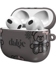 Oh Teddy  Earbuds Case featuring glossy designs of cute teddies with pink bow.