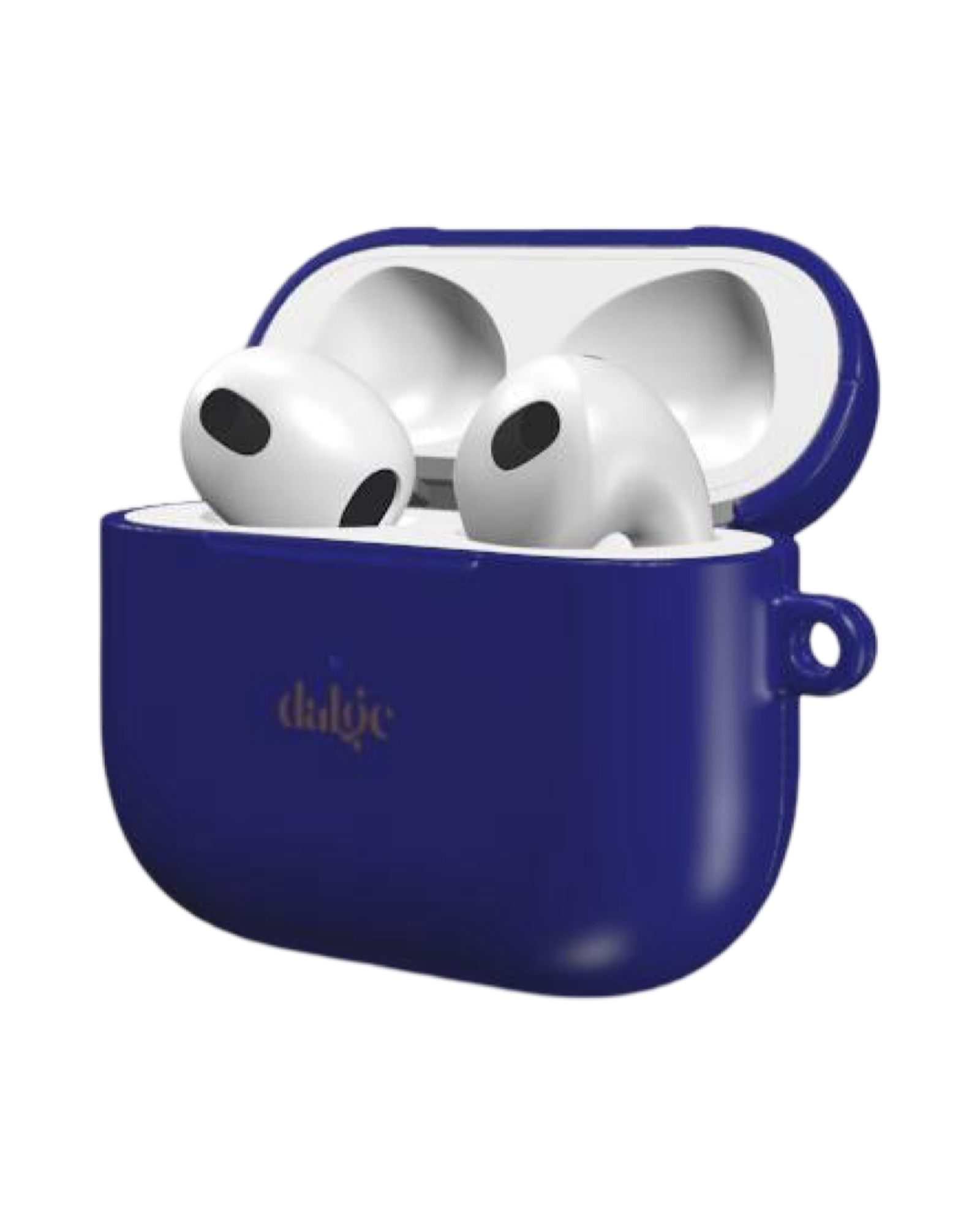 Glossy Midnight Blue AirPods Case  in a stylish and artistic design.