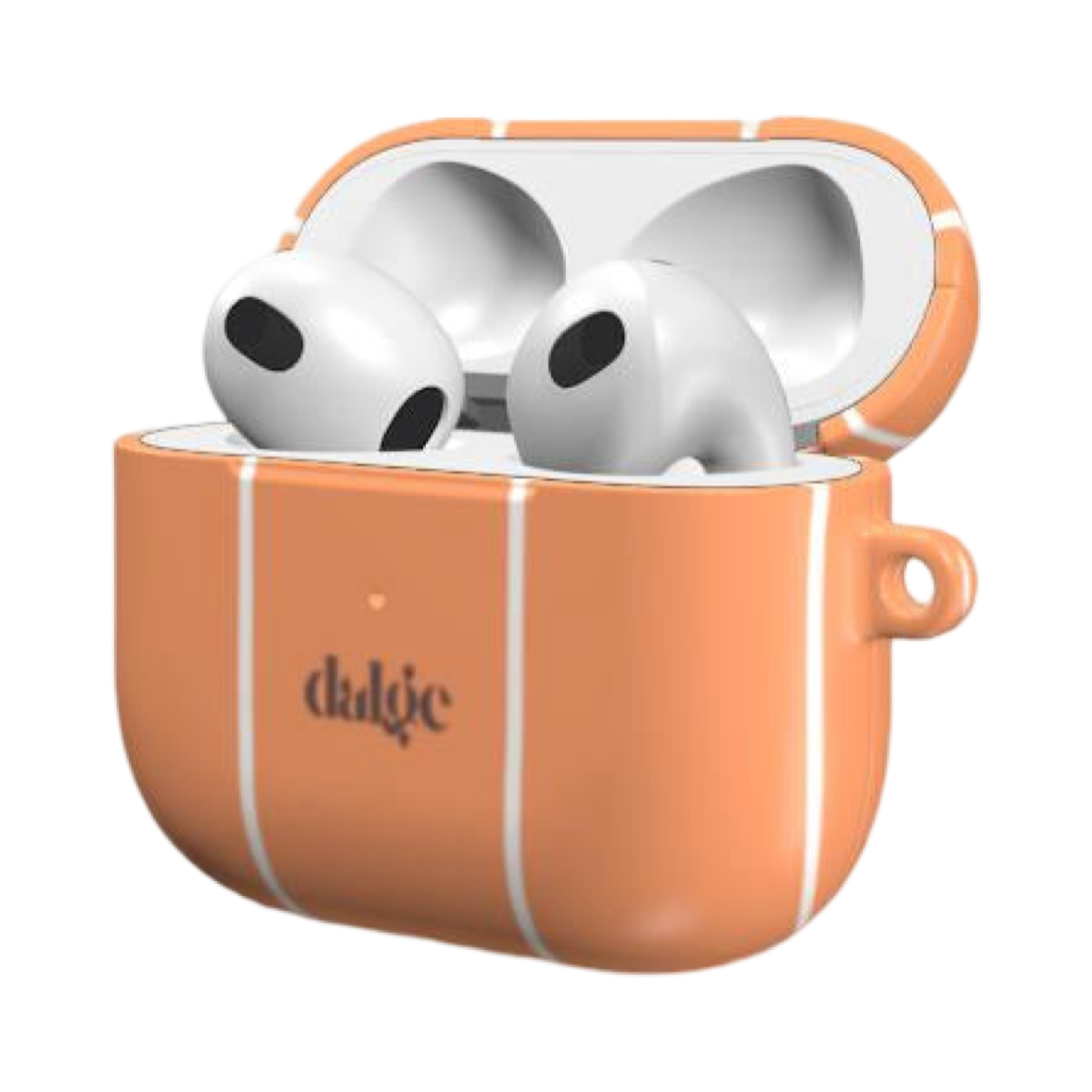 Mood Swings Earbuds Case glossy AirPods Case in orange with white stripes for an artistic full coverage.