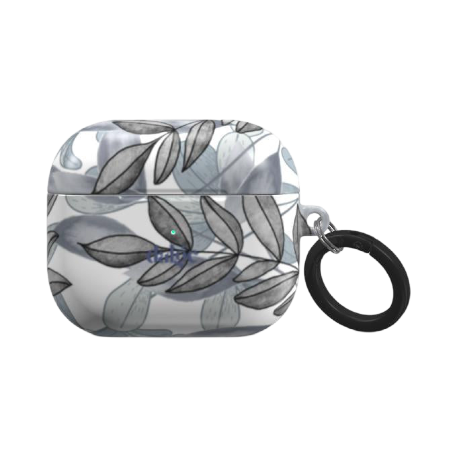 Shades Of Fall Earbuds Case featuring fall grayish floral design in glossy finish for a stylish and artistic coverage