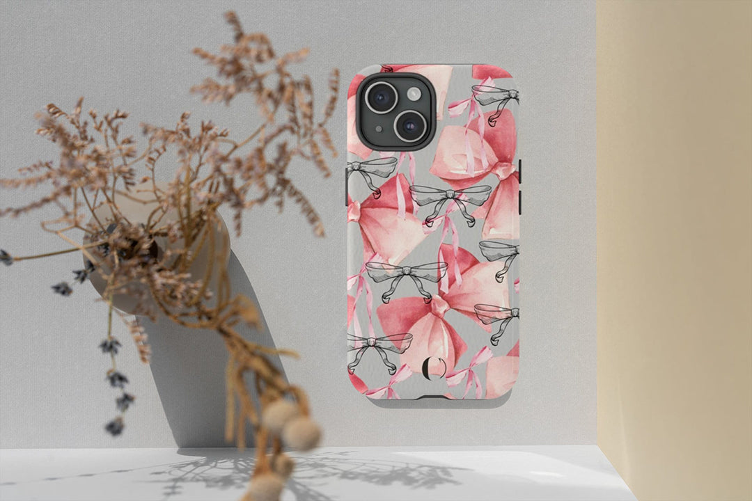 Dreamy Pink Bow Tough Phone Case  | Durable Artistry