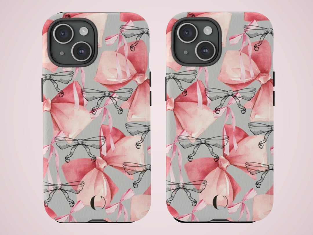 Dreamy Pink Bow Tough Phone Case  | Durable Artistry